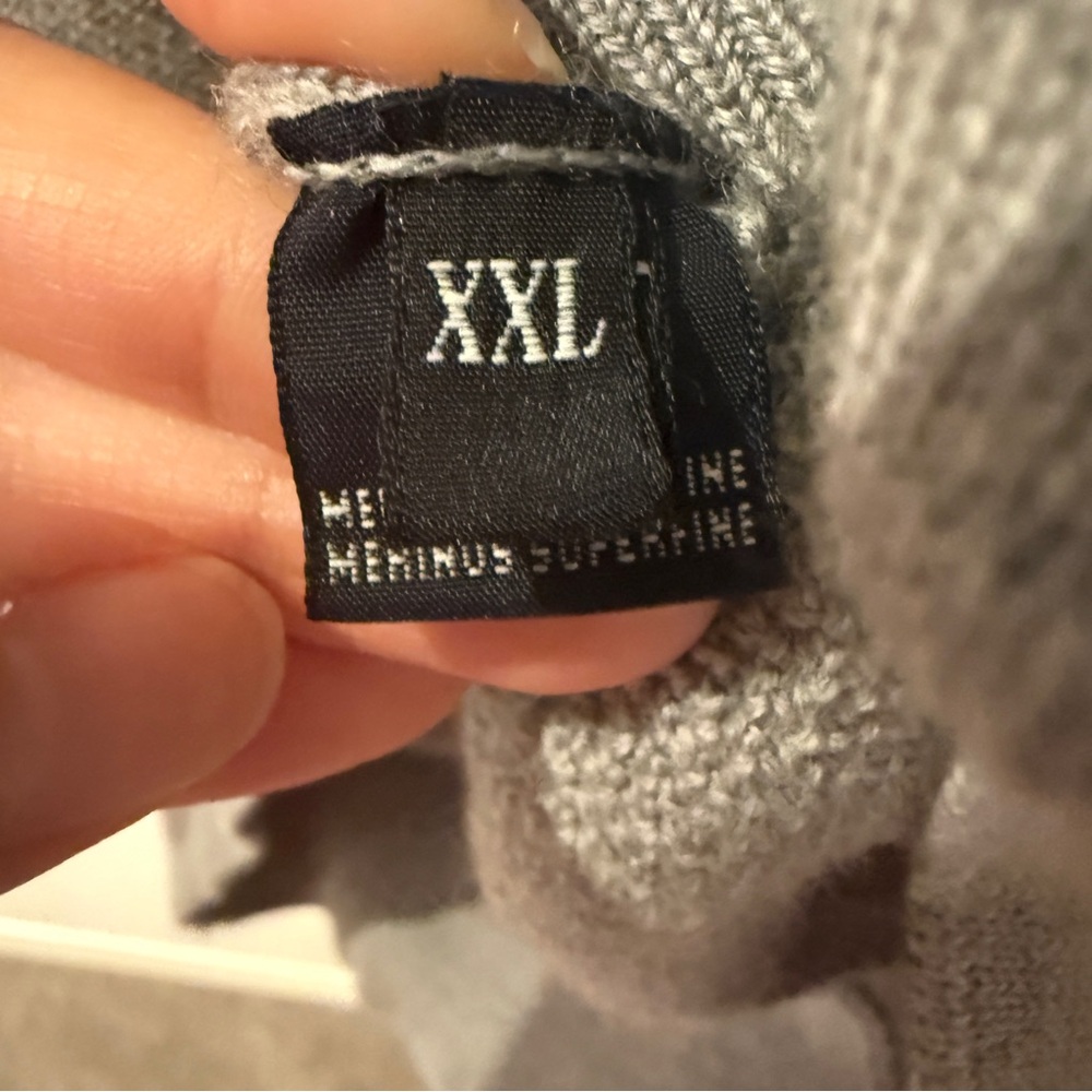 Allen Edmonds Merino Wool 1/4 Zip Sweater Gray XL 2XL Made in Italy Waffle Knit - Picture 4 of 13